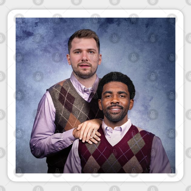 Luka and Kyrie Step Brothers Sticker by Buff Geeks Art